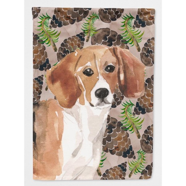 Carolines Treasures Beagle Pine Cones Flag Canvas - House Size - BB9579CHF