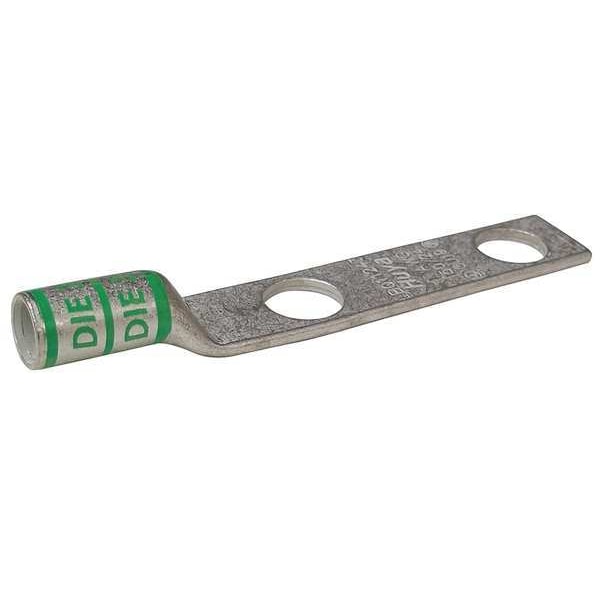 Zoro Select Conector de compresión de dos agujeros para terminal de cable, 1 AWG - 24C392