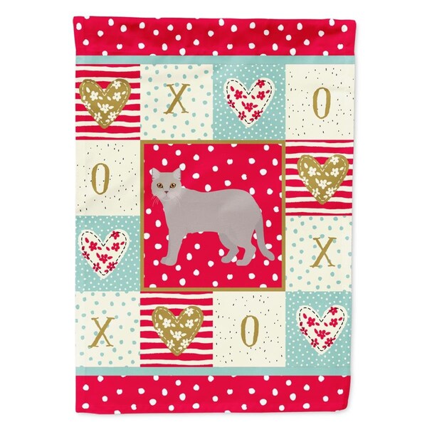 Carolines Treasures 28 x 0.01 x 40 in. British Semi Longhair Cat Love Canvas House Flag - CK5567CHF