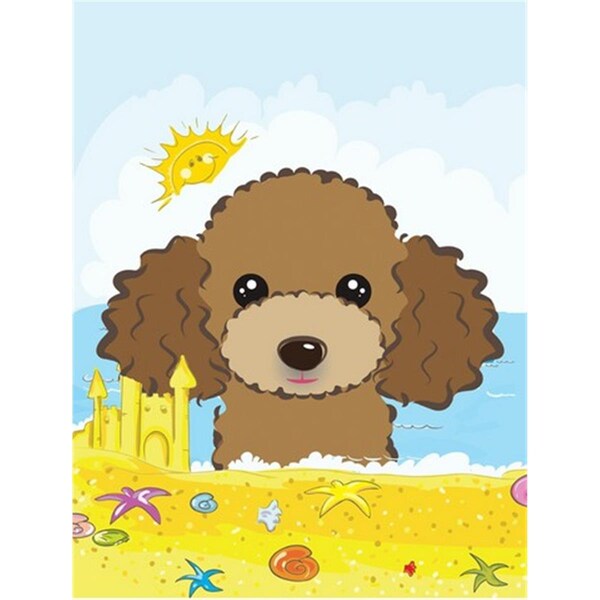 Carolines Treasures Chocolate Brown Poodle Summer Beach Canvas House Flag - BB2124CHF