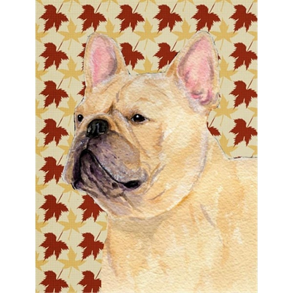 Carolines Treasures 40 x 40 in. French Bulldog Fall Leaves Portrait Flag Canvas House Size - SS4371CHF