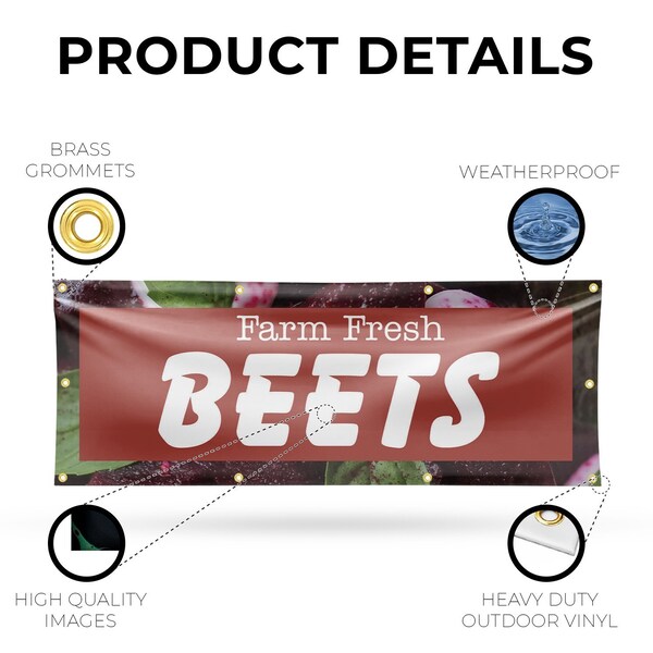 Signmission Farm Fresh Beets, 36 Inch x 96 Inch, Vinyl Banner - B-96-30577