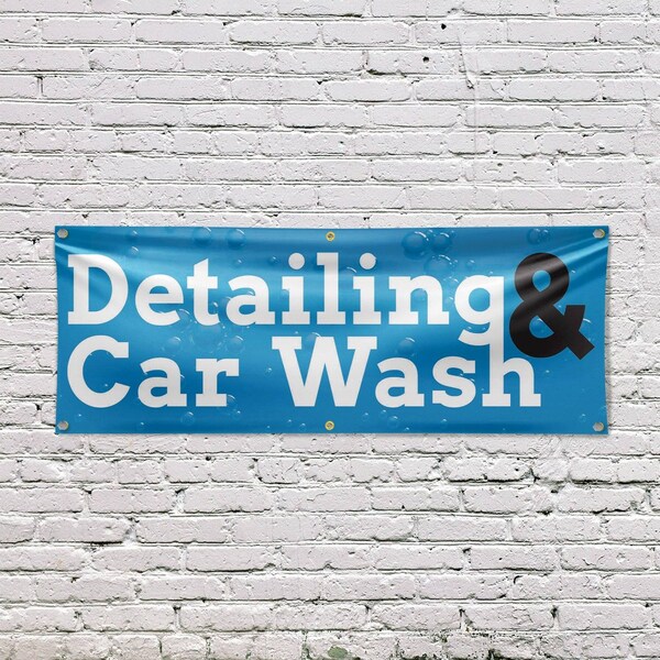 Signmission Detailing and Car Wash, 24 Inch x 72 Inch, Vinyl Banner - B-72-30543