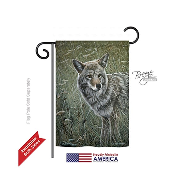 Gardencontrol Wildlife & Lodge Coyote 2-Sided Impression Garden Flag - 13 x 18.5 in. - GA832107