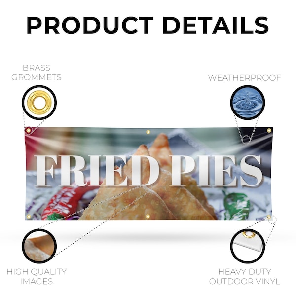 Signmission Fried Pies, 24 Inch x 72 Inch, Vinyl Banner - B-72-30661