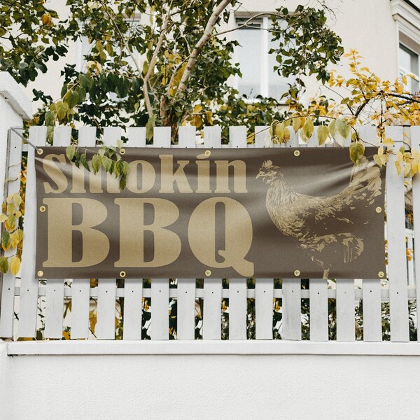 Signmission Smokin BBQ, 48 Inch x 120 Inch, Vinyl Banner - B-120-30862
