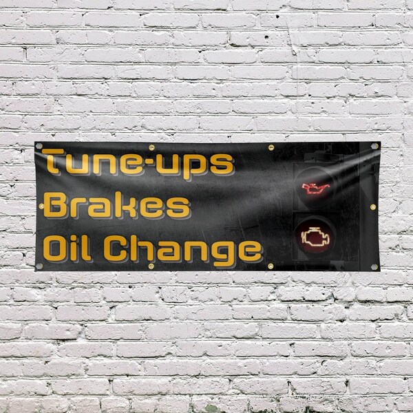 Signmission Tune Ups Brakes Oil Change, 36 Inch x 96 Inch, Vinyl Banner - B-96-30897