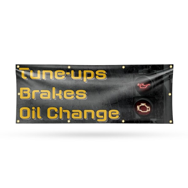 Signmission Tune Ups Brakes Oil Change, 36 Inch x 96 Inch, Vinyl Banner - B-96-30897