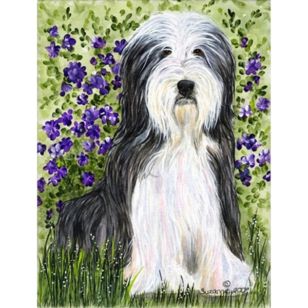 Patioplus 28 x 40 in. Bearded Collie Flag Canvas House Size - PA2554880