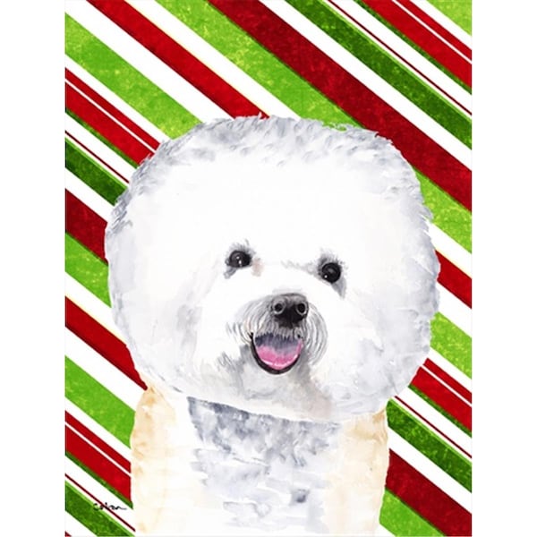 Patioplus Bichon Frise Candy Cane Holiday Christmas Flag - Garden Size; 11 x 15 in. - PA247058