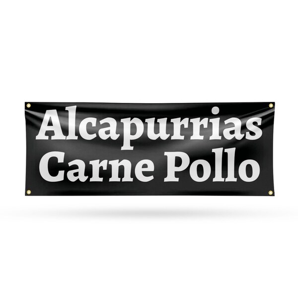 Signmission Alcapurrias Carne Pollo, 18 Inch x 48 Inch, Vinyl Banner - B-30457