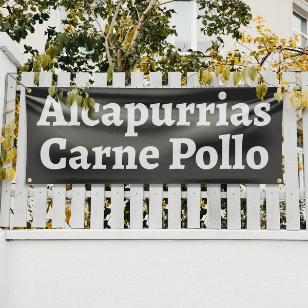 Signmission Alcapurrias Carne Pollo, 18 Inch x 48 Inch, Vinyl Banner - B-30457