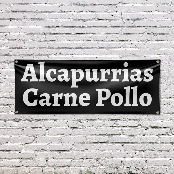 Signmission Alcapurrias Carne Pollo, 18 Inch x 48 Inch, Vinyl Banner - B-30457