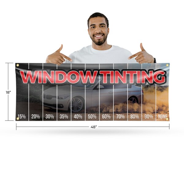 Signmission Window Tinting Percentage, 18 Inch x 48 Inch, Vinyl Banner - B-30947