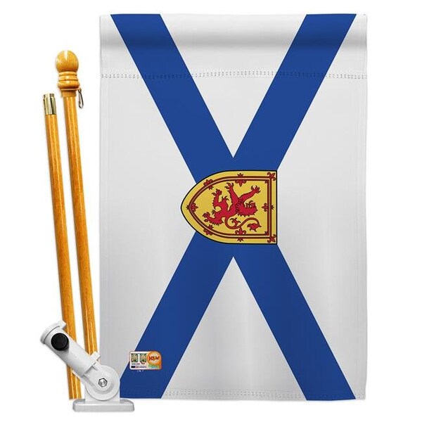 Americana Home & Garden Americana Home & Garden AA-CP-HS-140938-IP-BO-D-US18-AG 28 x 40 in. Nova Scotia Flags of the World Canada Provinces Impressions Decorative Vertical Double Sided House Flag Set & Pole Bracket Hardware Flag Set - HS140938-BO