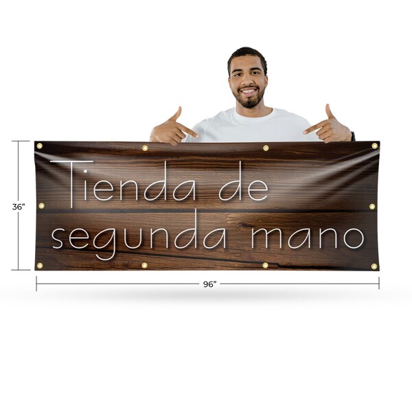 Signmission Tienda de Segunda Mano, 36 Inch x 96 Inch, Vinyl Banner - B-96-30890