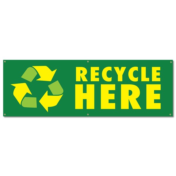 Signmission Recycle Here, 24 Inch, Banner - B-72-30419