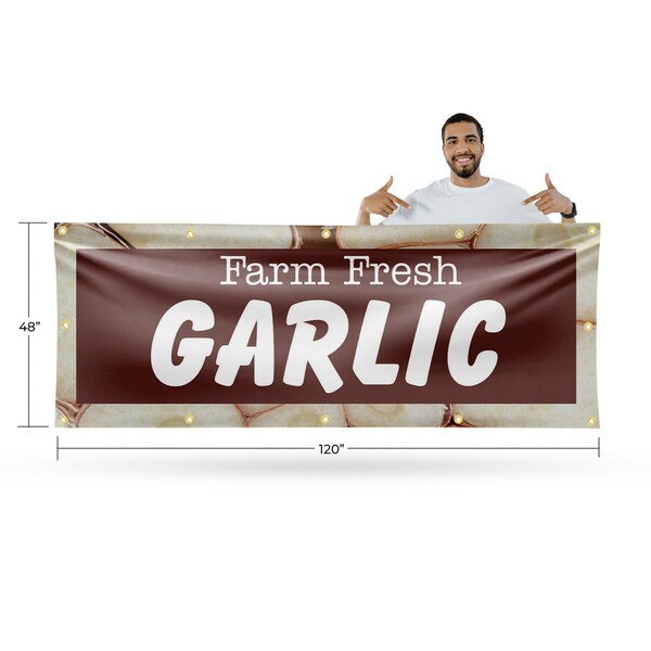 Signmission Farm Fresh Garlic, 48 Inch x 120 Inch, Vinyl Banner - B-120-30592
