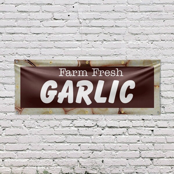 Signmission Farm Fresh Garlic, 48 Inch x 120 Inch, Vinyl Banner - B-120-30592