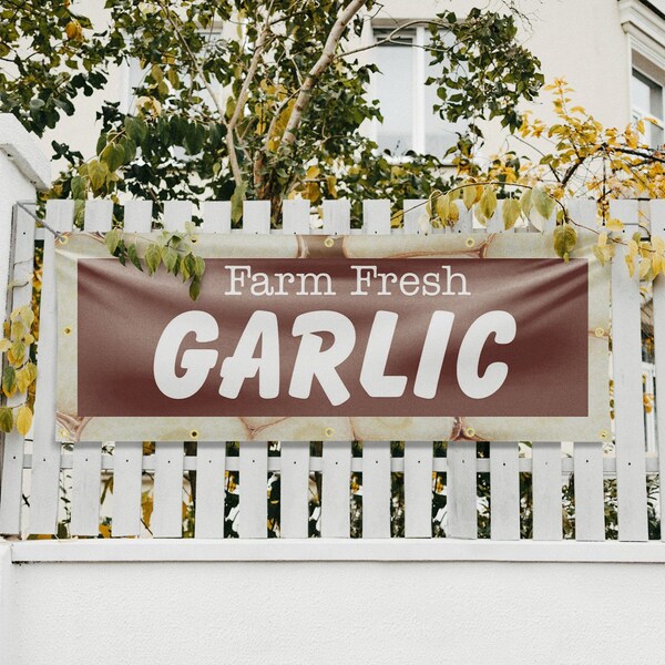 Signmission Farm Fresh Garlic, 48 Inch x 120 Inch, Vinyl Banner - B-120-30592