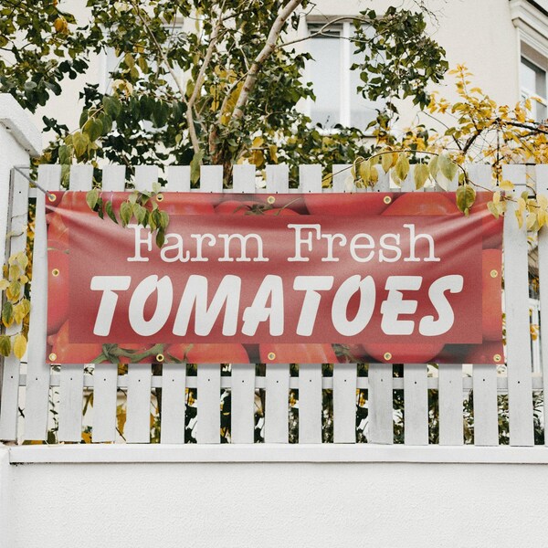 Signmission Farm Fresh Tomatoes, 48 Inch x 120 Inch, Vinyl Banner - B-120-30618