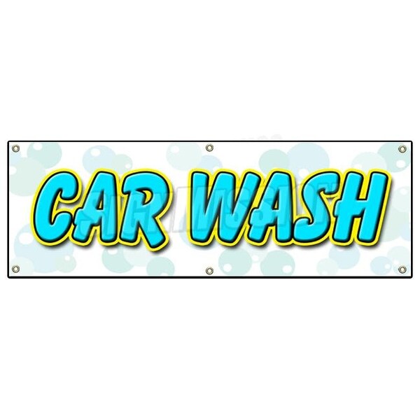 Signmission CAR WASH BANNER SIGN washing detail wax signs auto hand automatic self serve - B-72 CAR WASH