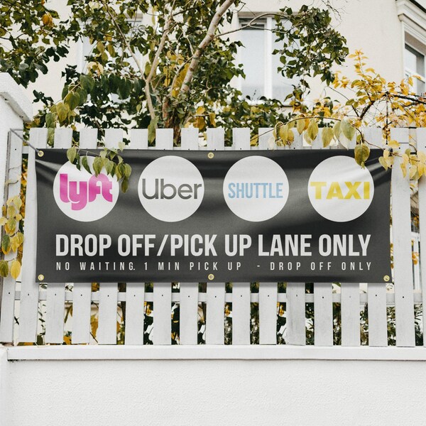 Signmission Drop Off Pick Up Lane Only, 24 Inch x 72 Inch, Vinyl Banner - B-72-30550