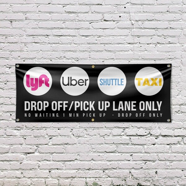 Signmission Drop Off Pick Up Lane Only, 24 Inch x 72 Inch, Vinyl Banner - B-72-30550