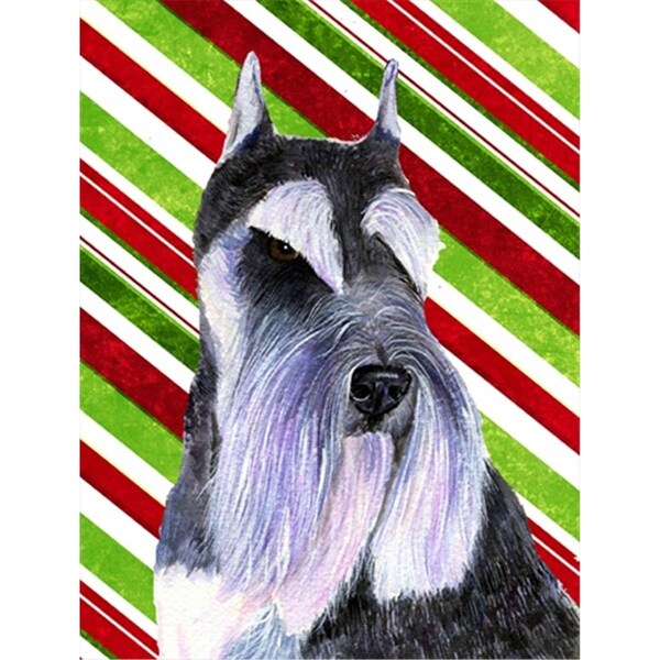 Patioplus 11 x 15 In. Schnauzer Candy Cane Holiday Christmas Flag; Garden Size - PA251966