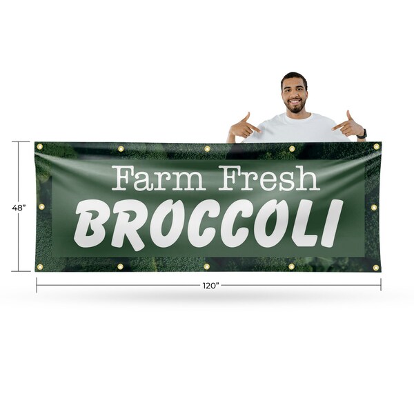 Signmission Farm Fresh Broccoli, 48 Inch x 120 Inch, Vinyl Banner - B-120-30581