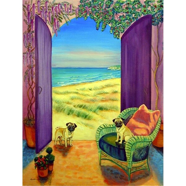 Patioplus 11 x 15 in. Pug Garden Size Flag - PA247144