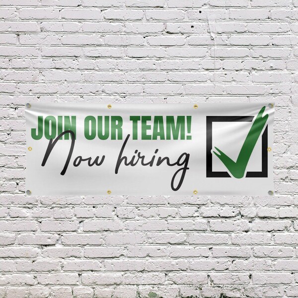 Signmission Join Our Team Now Hiring, 36 Inch x 96 Inch, Vinyl Banner - B-96-30713