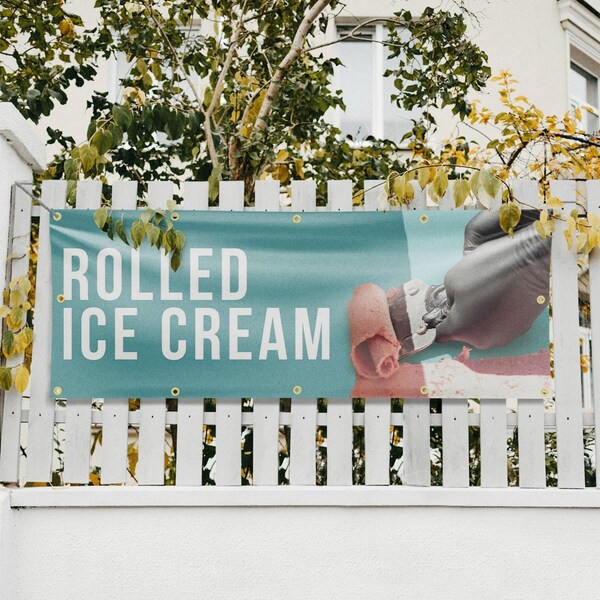 Signmission Rolled Ice Cream, 48 Inch x 120 Inch, Vinyl Banner - B-120-30838