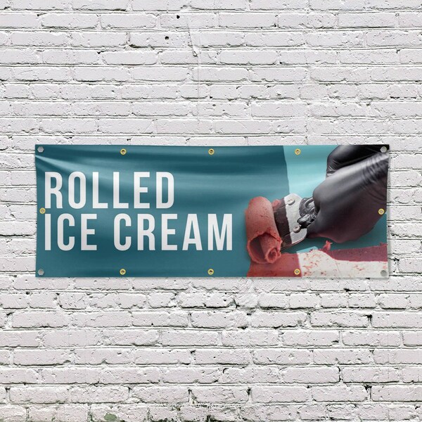 Signmission Rolled Ice Cream, 48 Inch x 120 Inch, Vinyl Banner - B-120-30838