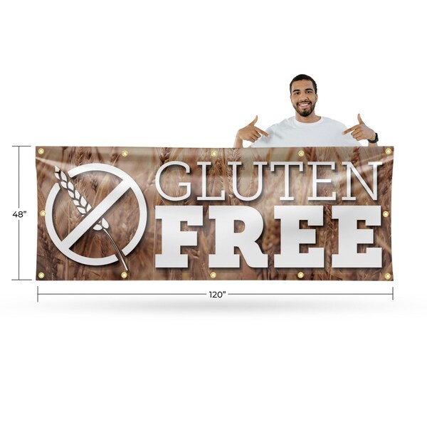 Signmission Gluten Free, 48 Inch x 120 Inch, Vinyl Banner - B-120-30671