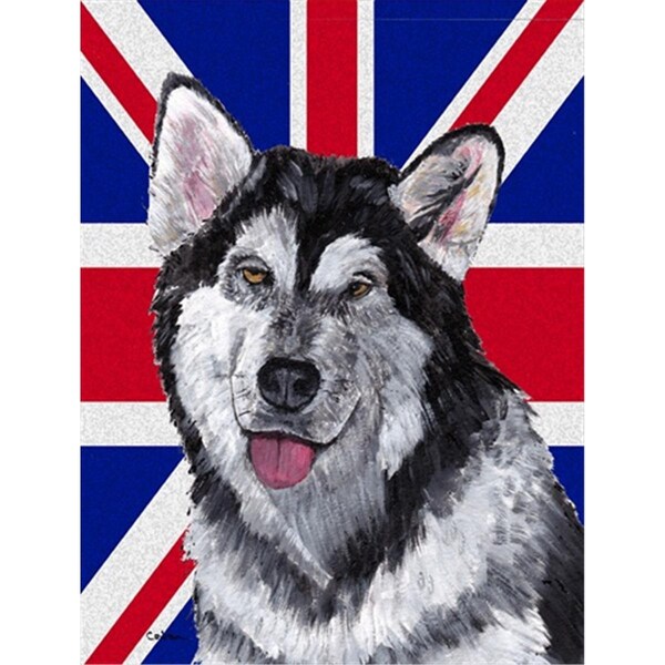 Patioplus Alaskan Malamute With English Union Jack British Flag Flag Garden Size - PA247744
