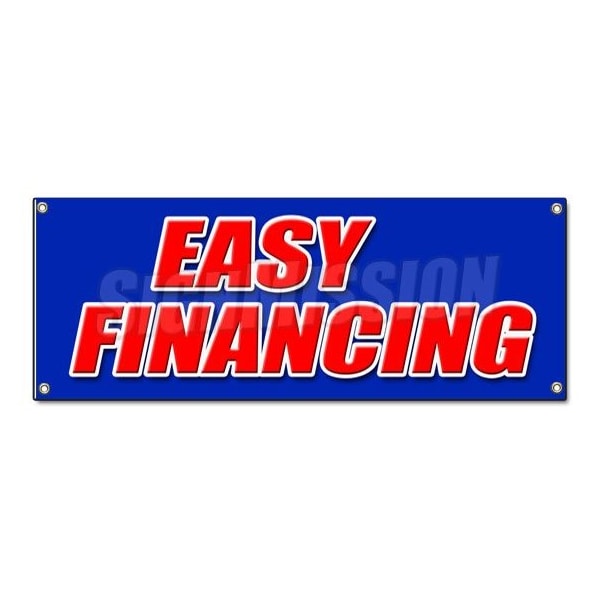 Signmission EASY FINANCING BANNER SIGN money cash credit finance payment bank - B-EASY FINANCING