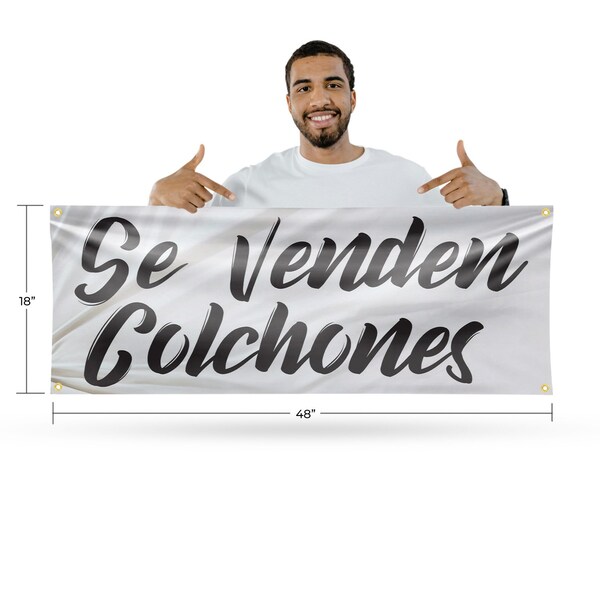 Signmission Se Venden Colchones, 18 Inch x 48 Inch, Vinyl Banner - B-30850