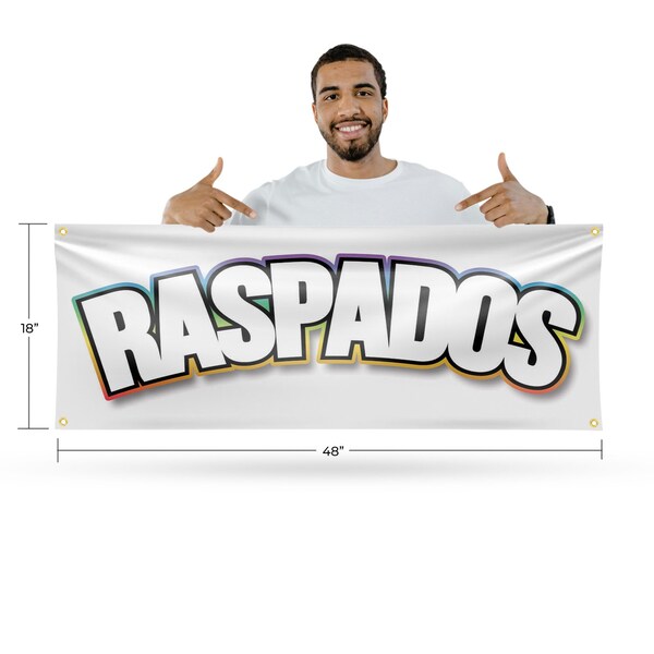 Signmission Raspados, 18 Inch x 48 Inch, Vinyl Banner - B-30829