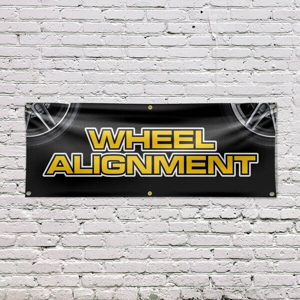 Signmission Wheel Alignment, 24 Inch x 72 Inch, Vinyl Banner - B-72-30939