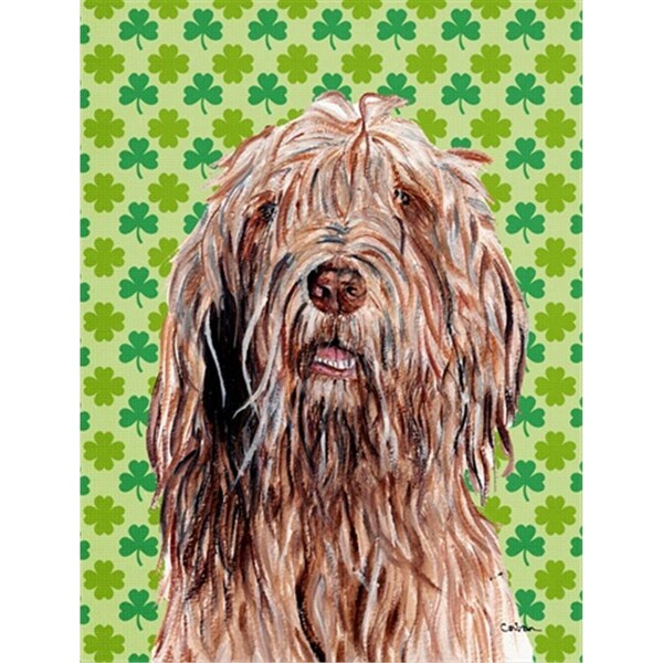 Carolines Treasures Otterhound Lucky Shamrock St. Patricks Day Flag Canvas House Size - SC9733CHF
