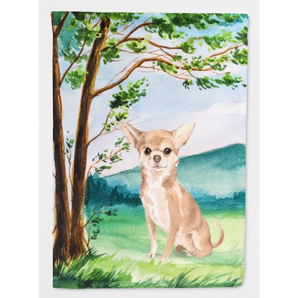 Carolines Treasures Under the Tree Chihuahua Flag Canvas House Size - CK2018CHF