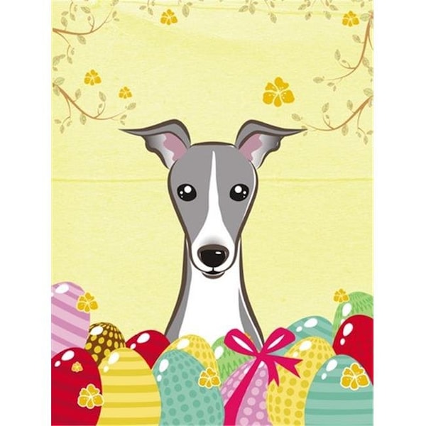 Carolines Treasures Carolines Treasures BB1918CHF Italian Greyhound Easter Egg Hunt Canvas House Flag - BB1918CHF