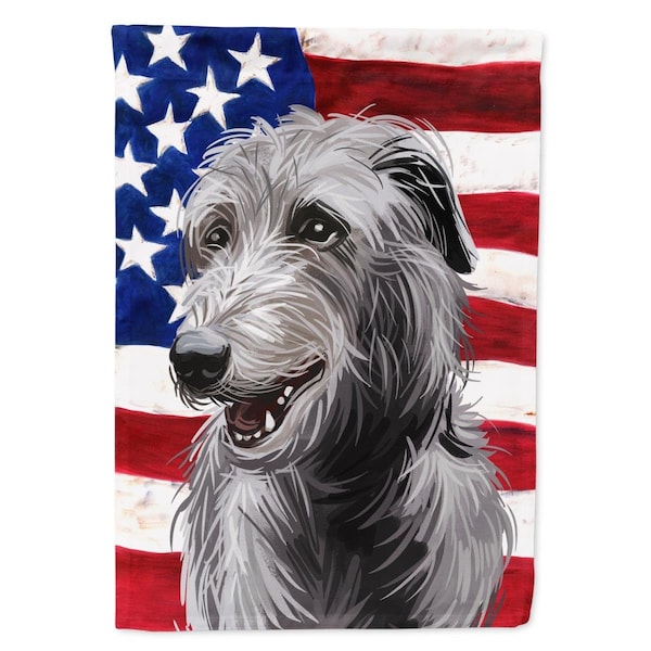 Carolines Treasures Scottish Deerhound Dog American Canvas House Flag - 28 x 0.01 x 40 in. - CK6695CHF