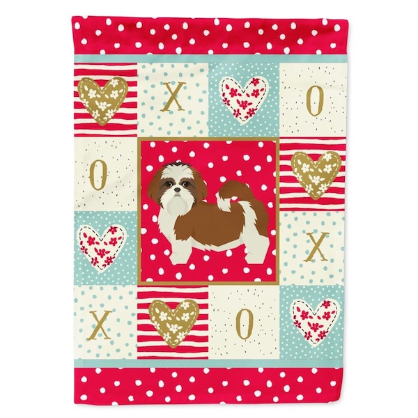 Carolines Treasures 11 x 0.01 x 15 in. Shih Tzu Love Garden Flag - CK5953GF