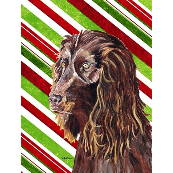 Patioplus Boykin Spaniel Candy Cane Christmas Flag Garden Size - PA245843