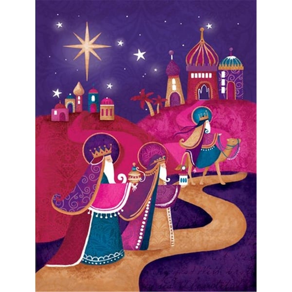 Patioplus Christmas Wise Men in Purple Flag Garden Size - PA760492