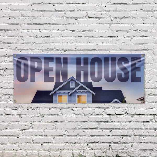 Signmission Open House, 18 Inch x 48 Inch, Vinyl Banner - B-30771