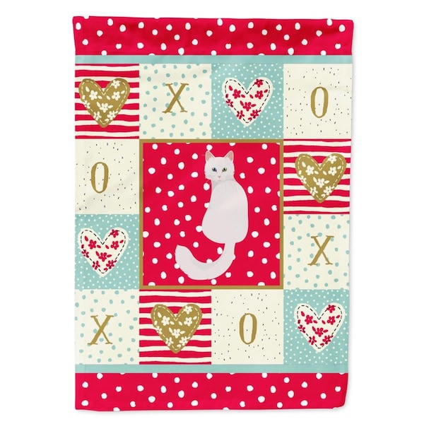 Carolines Treasures 11 x 0.01 x 15 in. Turkish Angora Cat Love Garden Flag - CK5801GF