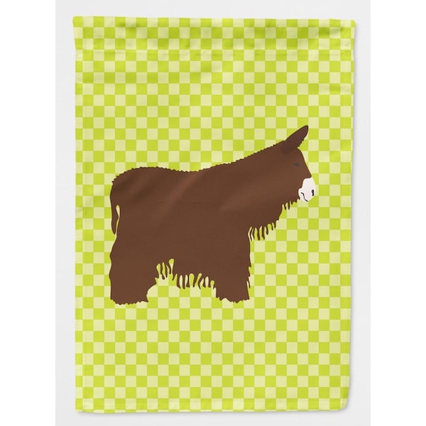 Carolines Treasures Poitou Poiteuin Donkey Green Flag Canvas House - BB7678CHF